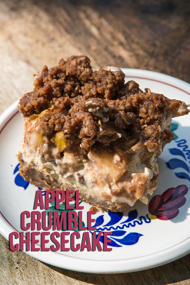 Appel crumble cheesecake