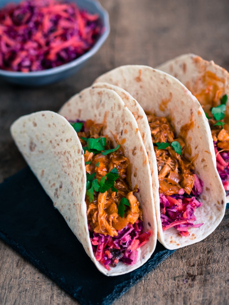 BBQ pulled chicken taco's