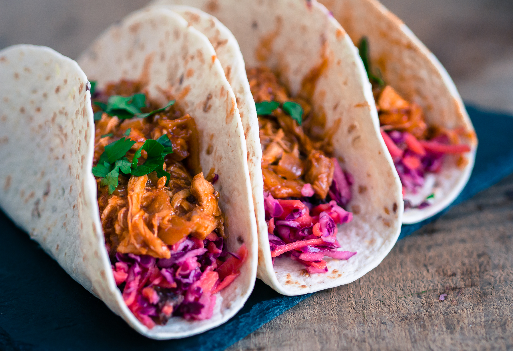 BBQ pulled chicken taco's